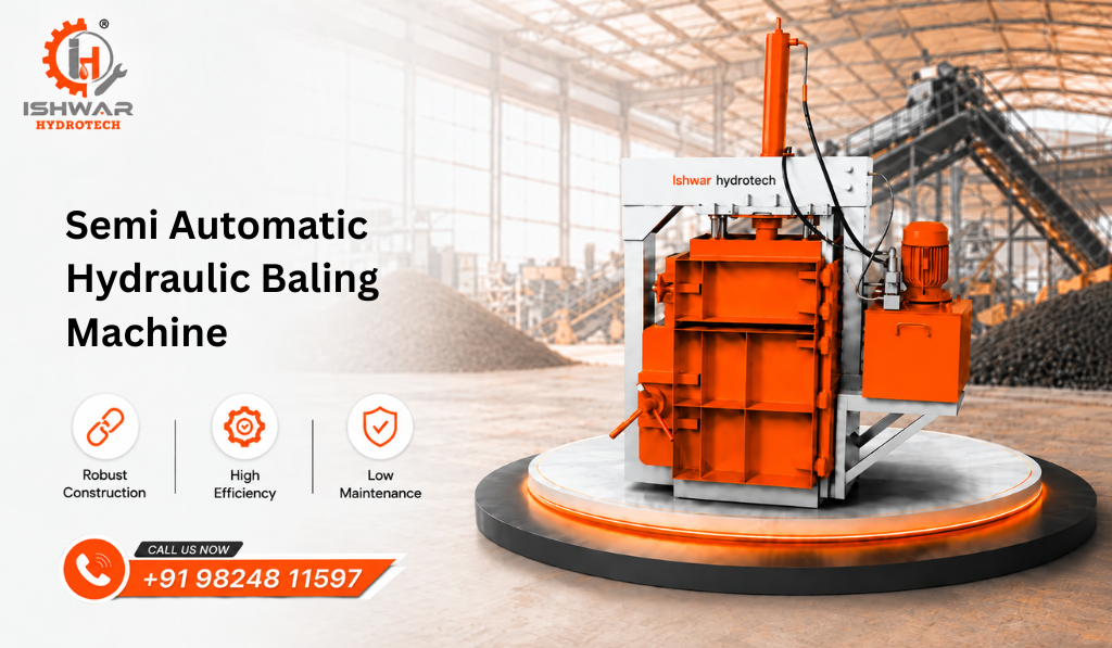 Semi Automatic Hydraulic Baling Machine